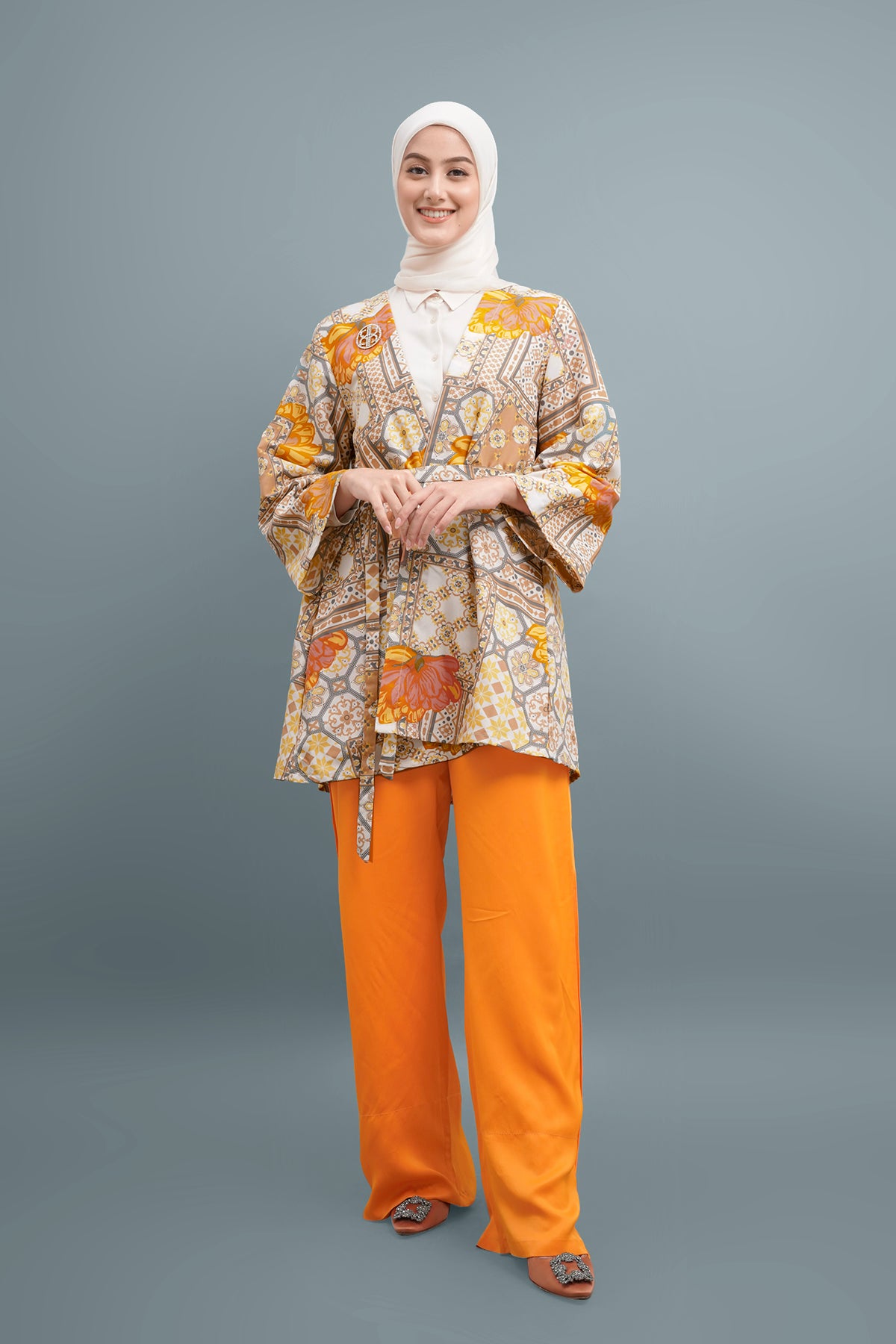 Elena Outer With Tie - Yellow