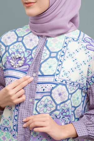 Elena Mix Pattern Shirt - Purple