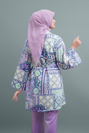Elena Outer With Tie - Purple