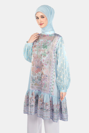 Imperial Mughal Tunic Top - Light Blue