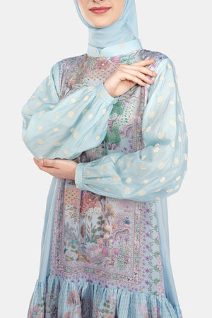 Imperial Mughal Tunic Top - Light Blue
