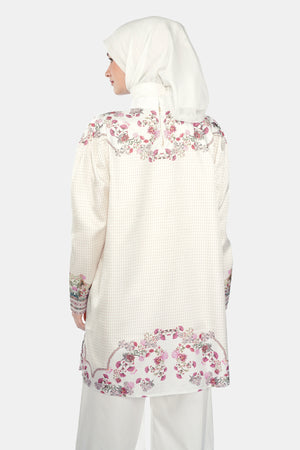 Imperial Mughal Puff Sleeve Tunic - Cream