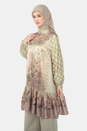 Imperial Mughal Tunic Top - Brown