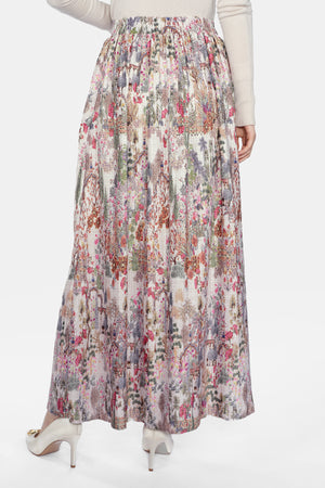 Imperial Mughal Pleated Skirt - White
