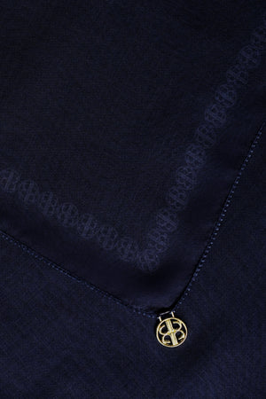 Daily Monogram Scarf - Navy
