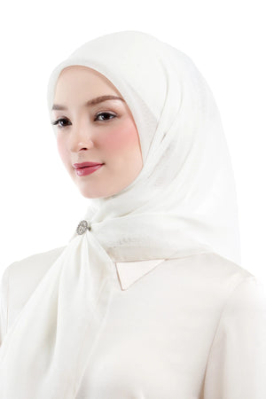 Daily Monogram Scarf - White
