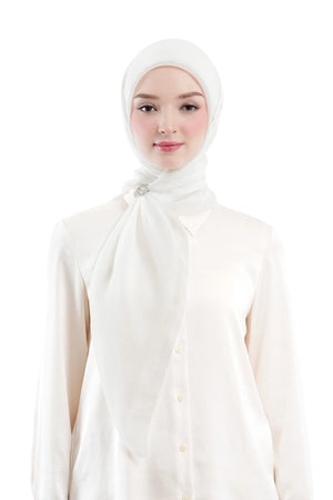 Daily Monogram Scarf - White