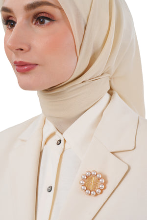 Delina Brooch - Pale Gold