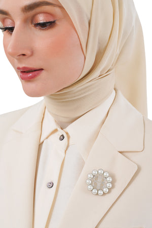 Delina Brooch - White