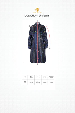 Doraemon Tunic Shirt - Navy