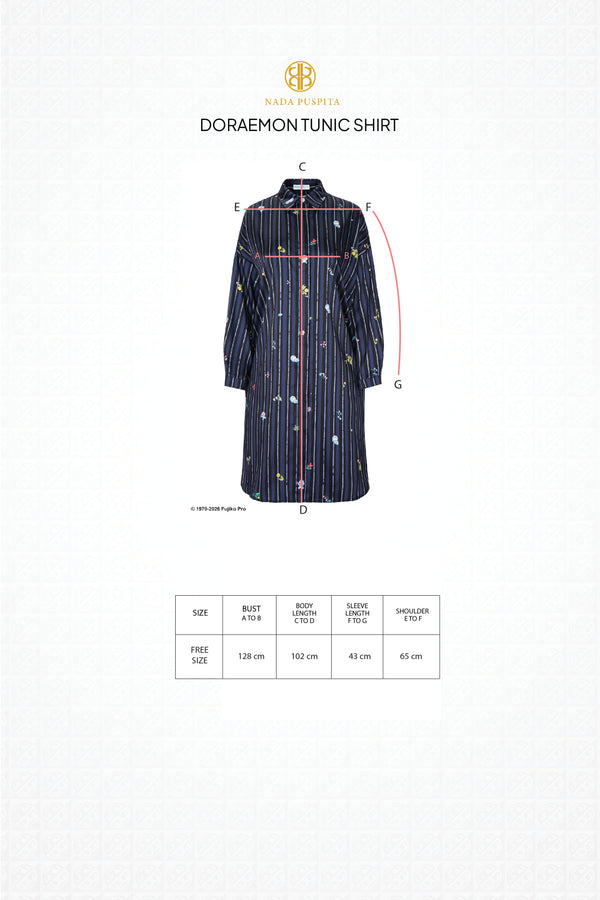 Doraemon Tunic Shirt - Navy