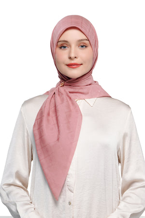 Basic Monogram Scarf - Dusty Rose