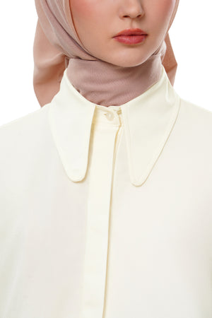 Elena Peplum Shirt - Cream