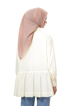 Elena Peplum Shirt - Cream