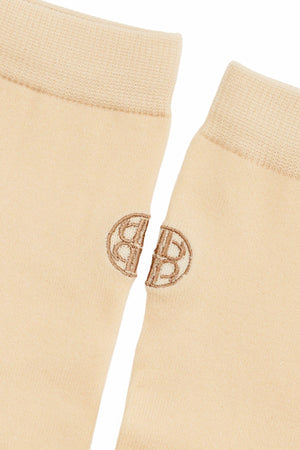 Embroidery Socks - Beige