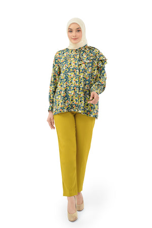 Ellera Shirt With Ruffle - Yellow