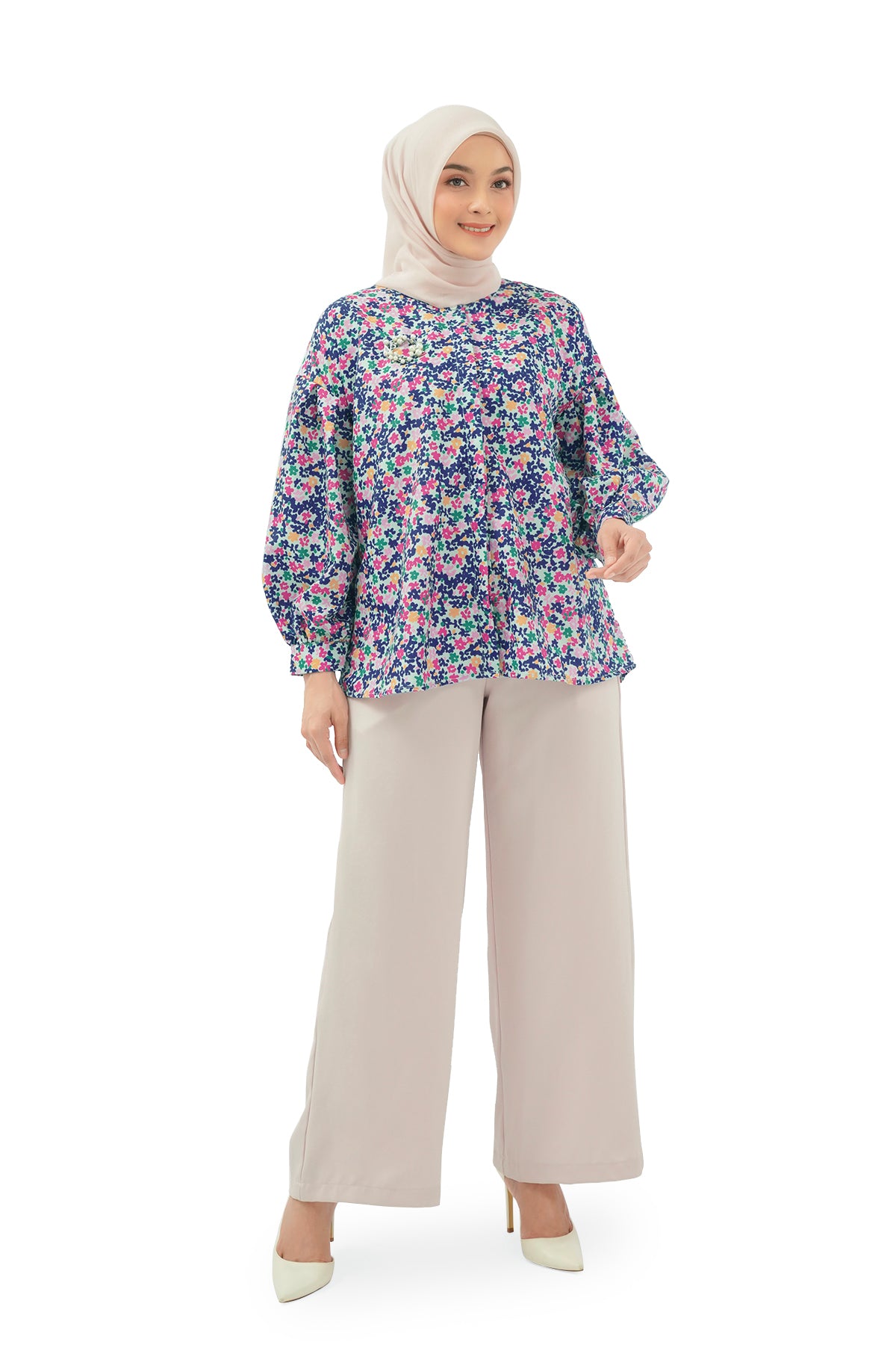 Ellera Crop Shirt Purple Nada Puspita