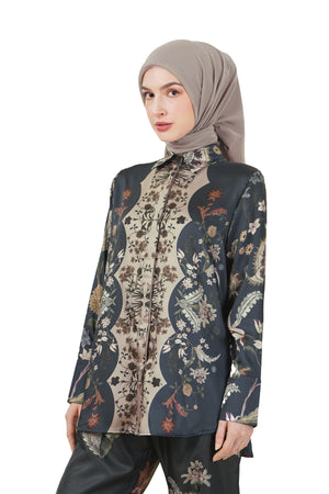 Ethnic Elegance Basic Shirt - Navy