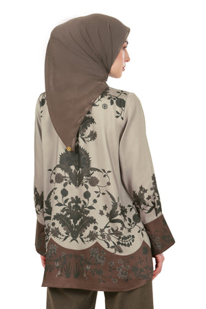 Ethnic Elegance Blouse - Brown