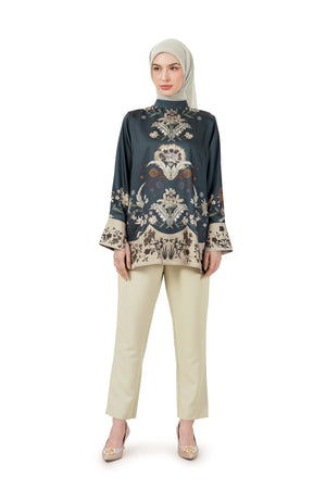 Ethnic Elegance Blouse - Navy