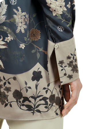 Ethnic Elegance Blouse - Navy