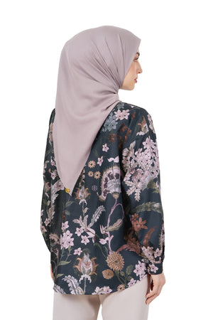Ethnic Elegance Drop Shoulder Shirt - Navy