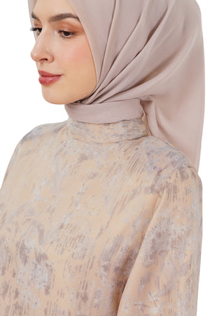 Ethnic Elegance Puff Dress - Cream