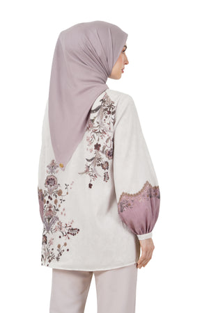 Ethnic Elegance Puff Sleeve Shirt - Pink