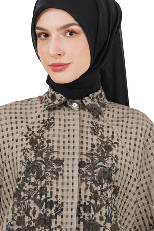 Ethnic Elegance Raglan Shirt - Brown