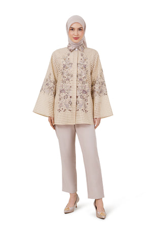 Ethnic Elegance Raglan Shirt - Cream