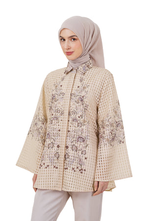 Ethnic Elegance Raglan Shirt - Cream