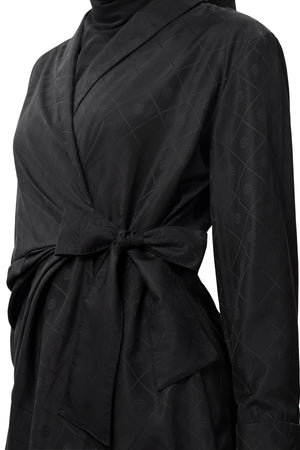 Femme Monogram Wrap Shirt - Black