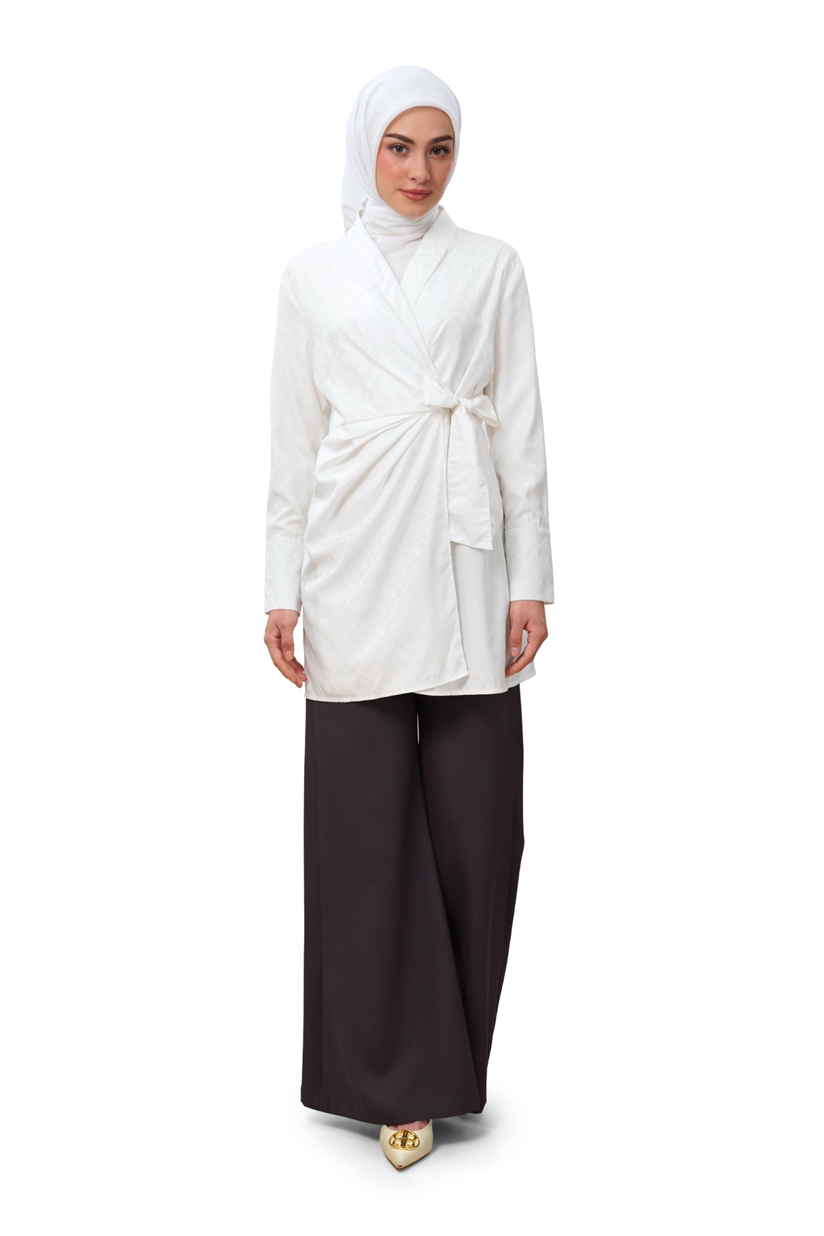 Femme Monogram Wrap Shirt - White