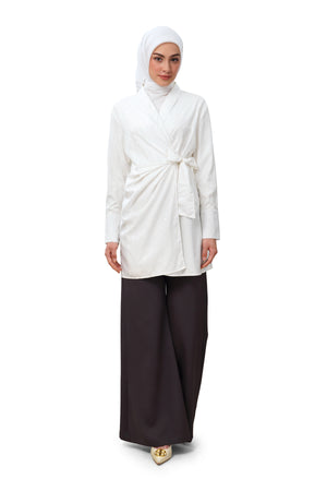 Femme Monogram Wrap Shirt - White