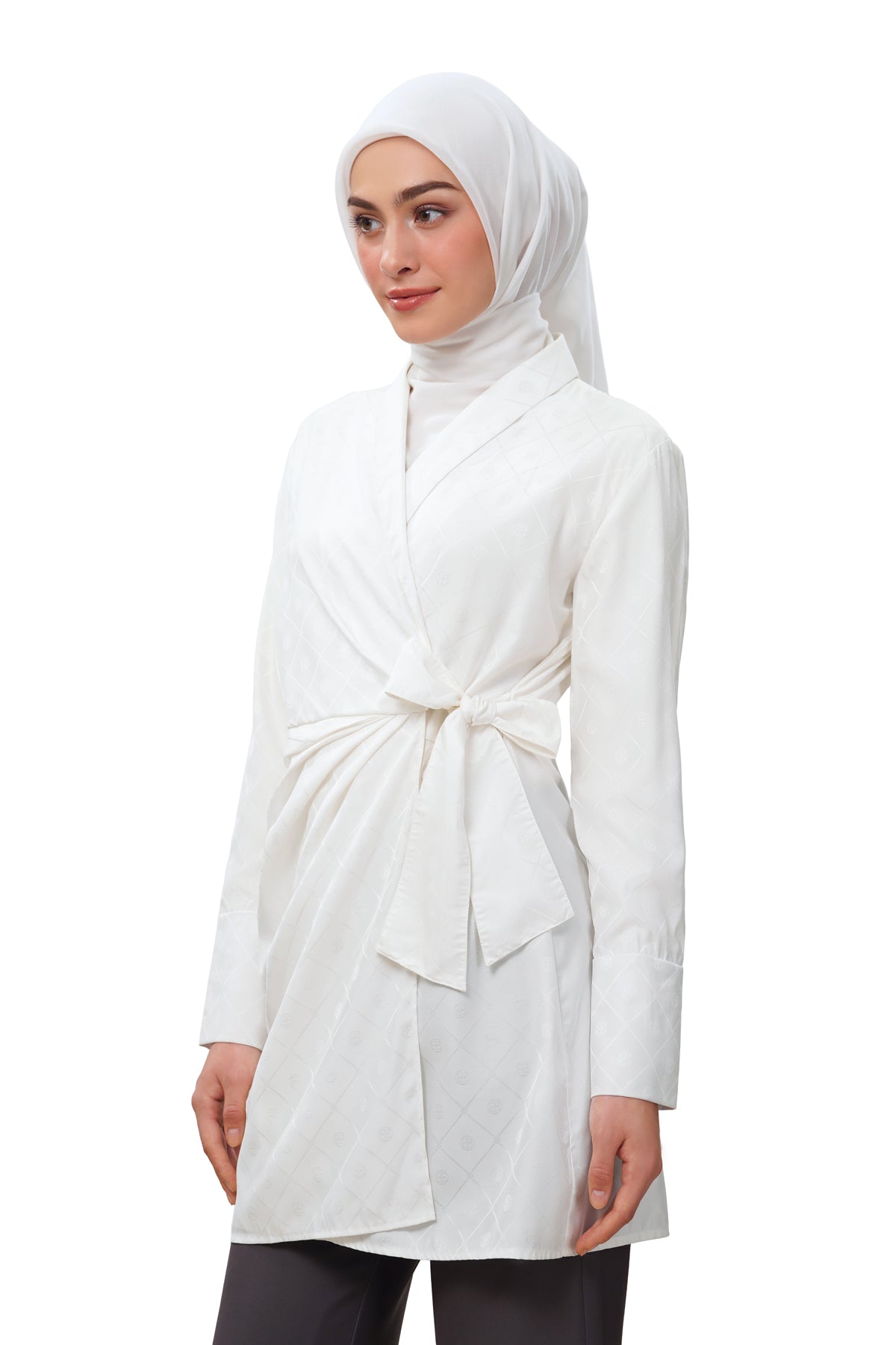Femme Monogram Wrap Shirt - White