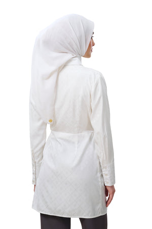 Femme Monogram Wrap Shirt - White