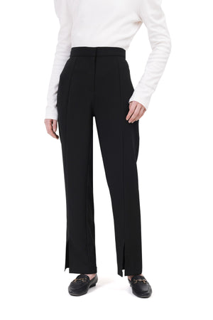 Front Slit Pants - Jet Black