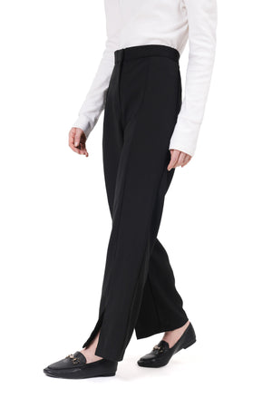 Front Slit Pants - Jet Black