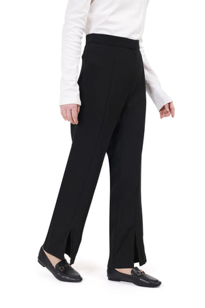 Front Slit Pants - Jet Black