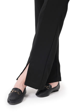 Front Slit Pants - Jet Black