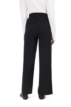 Front Slit Pants - Jet Black
