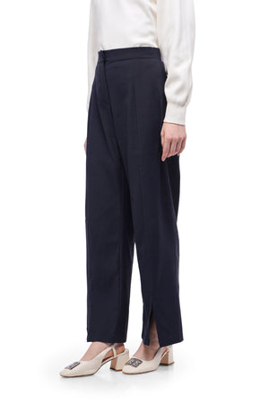 Front Slit Pants - Navy