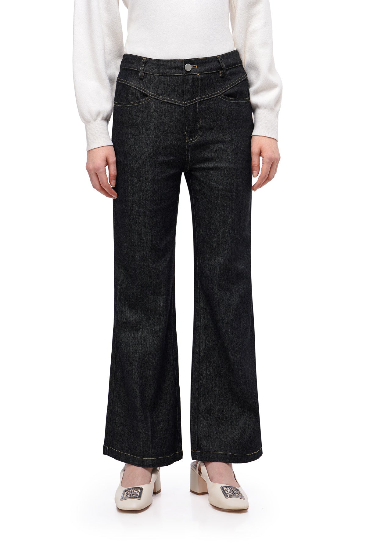 Geneva Denim Pants - Dark Black