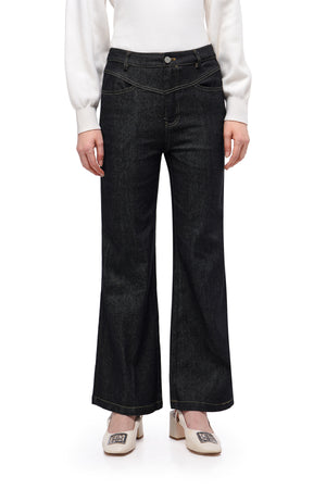 Geneva Denim Pants - Dark Black