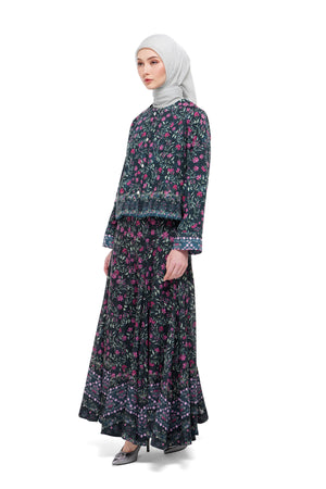 Gardenia Eid Crop Shirt - Midnight