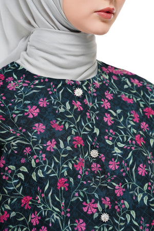 Gardenia Eid Crop Shirt - Midnight