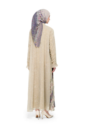 Gardenia Eid Pleated Dress - Beige