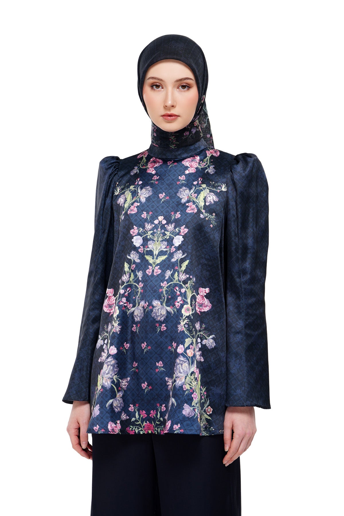 Gardenia Eid Puffy Blouse - Midnight Blue