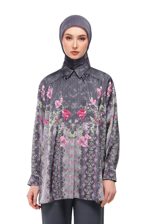 Gardenia Eid Shirt - Dark Grey