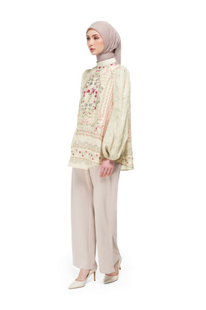 Gardenia Eid Puff Sleeve Top - Beige